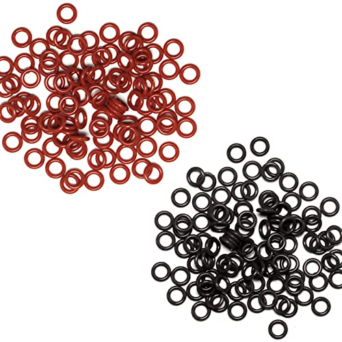 Diolili 200 PCs Arco-flechas Broadheads Pontos de campo O-rings de borracha preta e orings de silicone vermelho