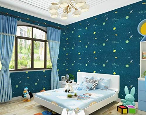EMOYI 17.7''X78.7 '' Papel de parede do universo decorativo para bebês garotos quarto adesivo de prateleira de