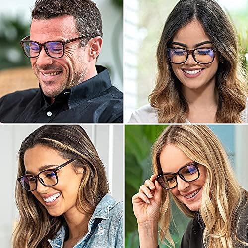 Leiterest Blue Light Blocking Reading Glasses Glasses, moda para homens e mulheres, anti -brilho, anti -falhas, proteção UV