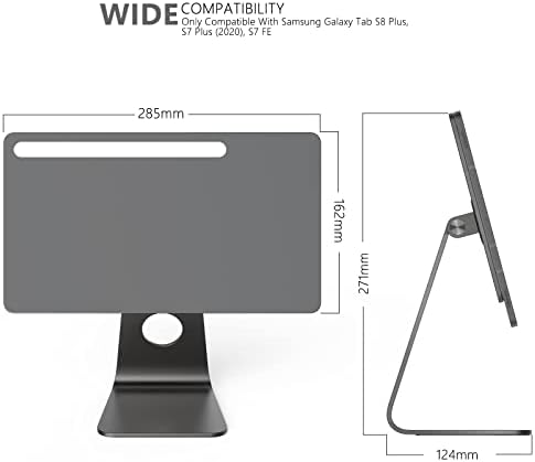 LULulook Stand magnético ajustável para o Samsung Galaxy Tab S8 Plus/S7 Fe/S7 mais 12,4 polegadas, 360 °