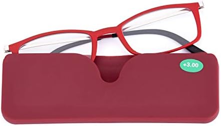 Linno 2pcs óculos de leitura convenientes para telefones celulares com estrutura de metal - Red +1,50