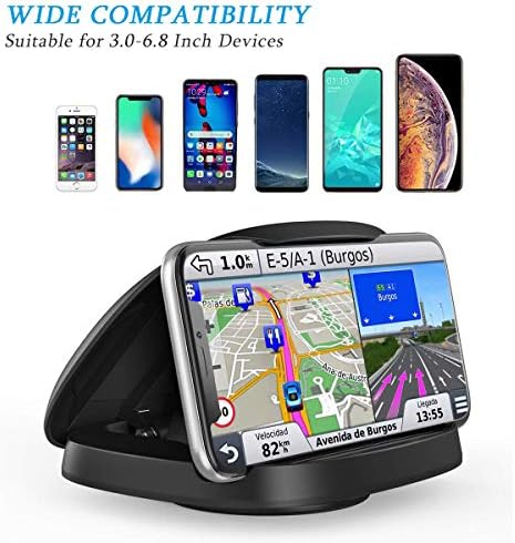 Suporte de telefone celular para carro, montagem de telefone rotativa de 360 ​​° atualizada para painel de painel, visualização horizontal e vertica