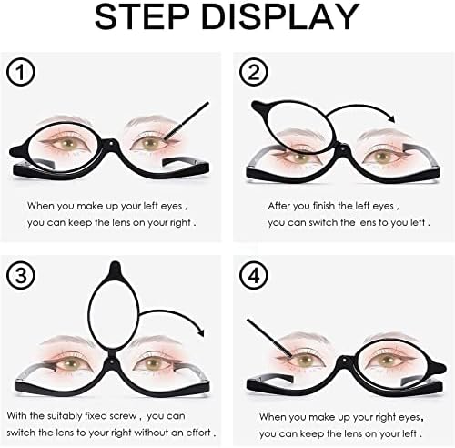 Soareia maquiagem de óculos de leitura para mulheres, ampliando os leitores de cosméticos flip lentes únicas