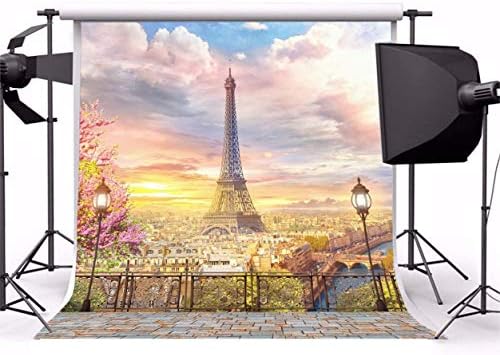 Afoto 7x7ft Eiffel Tower Backdrop para Party Paris Decorações de casamento Cidade Varanda da paisagem Overlook