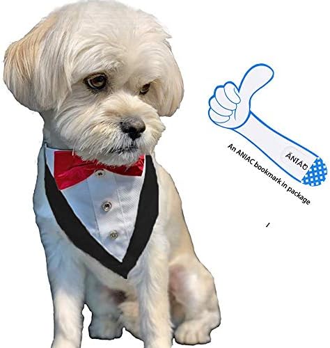 ANIAC Formal Dog Tuxedo Bandanas com gravata borboleta Coloque de petinho Colo