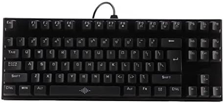 Teclado mecânico, 8 -key Blue Switch Teclado ergonômico Teclado colorido RGB Efeito de iluminação do uso do teclado para jogos com descanso de pulso para o trabalho em casa