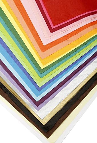 Hobbies criativos Papel de lenço arco -íris, lençóis enormes de 20 x 26, cores variadas, incluindo