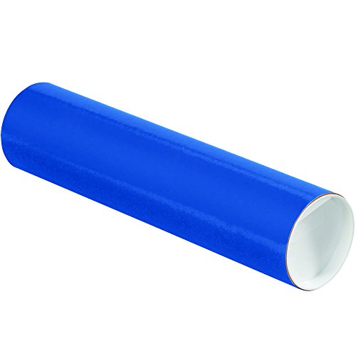 Caixa EUA Blue Mailing Tubes com tampas, 3 polegadas x 12 polegadas, pacote de 24, para remessa, armazenamento, correspondência e proteção documentos, projetos e pôsteres