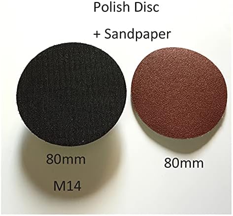 Lixa de lixadeira 1 m14x75mm 3 polegadas disco de polimento + 10 lenha pegajosa tampa de disco de lixa