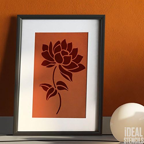 Estêncil de flor de lótus | Decoração de parede em casa reutilizável, estêncil de arte e artesanato | Paredes