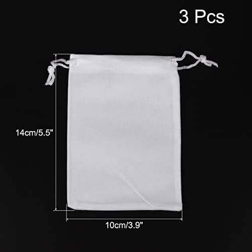Bolsa de microfibra Patikil 14x10cm, 3pcs Soft Stop Smootion Creating Gift Saco para casamentos de óculos, branco