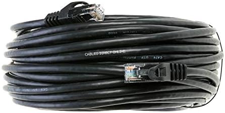 Cabos diretamente online preto 75ft CAT6 Ethernet Retiva Cabo RJ45 Modem de Internet Cordão