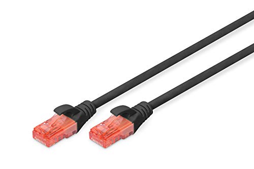 Digitus CAT 6 CABO DE PACTO U-UTP, 1M, Cabo Ethernet da LAN DSL de rede, PVC, CCA, AWG 26/7, vermelho