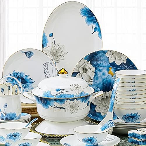 Lhllhl tigela e conjunto de pratos Cerâmica Bone China Bowl Plate Giftware Tableware Rice Bowl Combinação