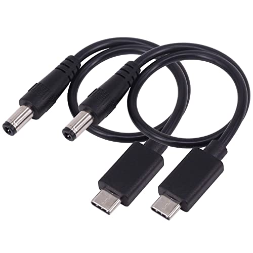 Yeworth [2 pacote] 0,25m USB 3.1 Tipo C USB-C Male para CC 5.5x2,5mm Male Macicleiro Macar