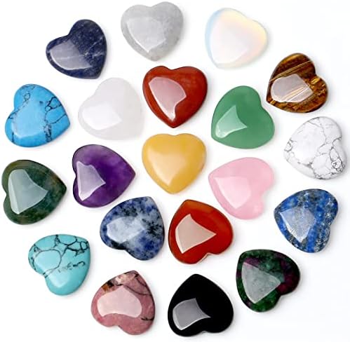 20 PCS Cristais de coração natural Cura Crystal Palm Pocket Pocket Stones polido Sodas Gemtones Rose