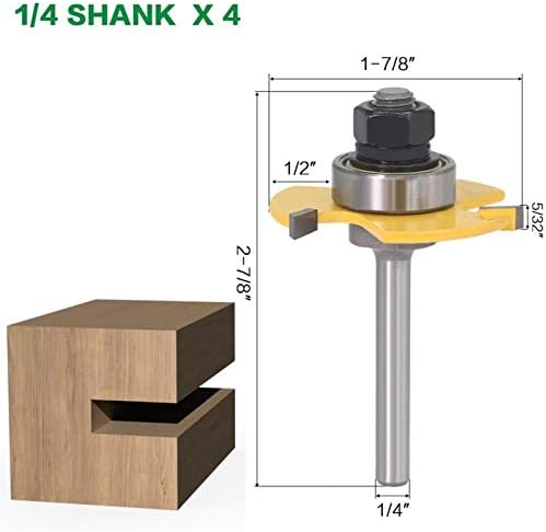 Dlltec Qinlu-CNC Bits de roteador de 8 mm de 8 mm de 1/4 ″ Shank 6mm Shank 1/2 ″ Shank 12mm de bits de haste, ferramenta de corte de madeira de 3/4 , 1pc, força e uso de vida longa