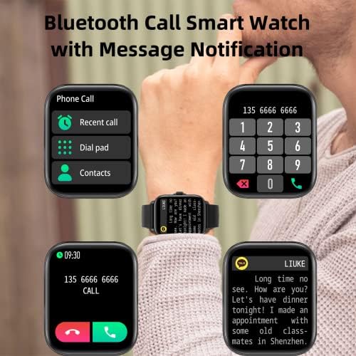 Relógio inteligente com função de telefone, make/responda ligue para o controle de voz da IA, smartwatch