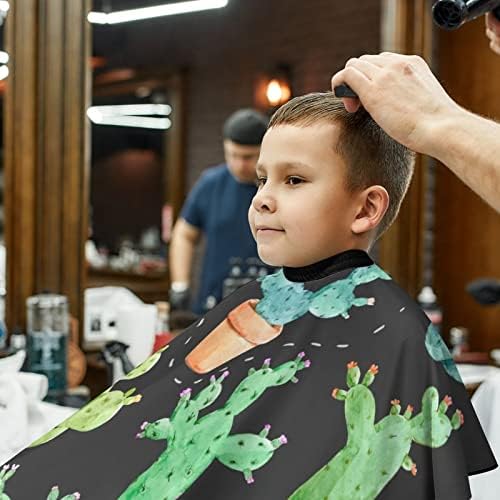 Aquarela cacto de corte de cabelo de cabelo para crianças cabeleireiro de cabeleireiro com tampa de corte de cabelo ajustável