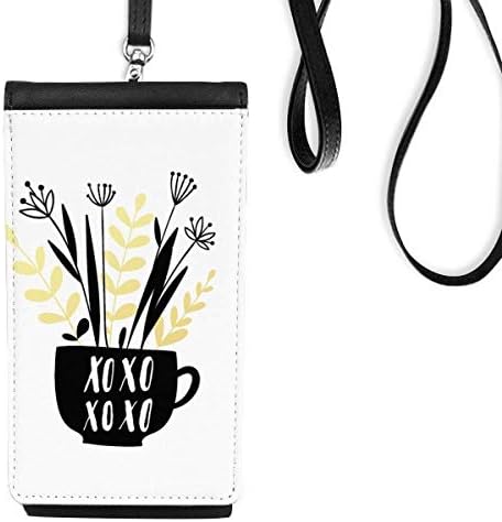 Xoxo vaso de flor de flor estilos de telefonia para carteira smartphone pendurada em couro falso preto