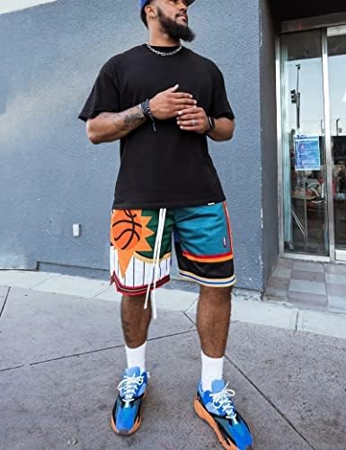 Diotsr Mens Basketball Shorts, shorts atléticos de malha para homens, shorts de impressão gráfica
