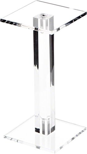 Plymor Clear acrílico quadrado de barbell Pedestal Display Riser 4,375 polegadas x 3 polegadas x
