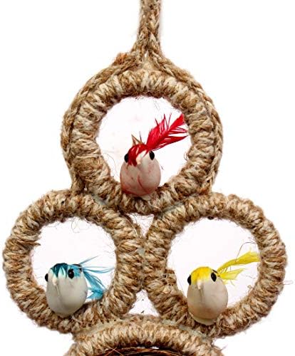 Oanik Decorative Artificial Birds Nest pendurados feitos de grama natural melhor para decoração e