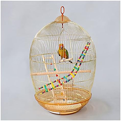 Xiaoheshop vôo kit de gaiola de pássaro gaiola de pássaro gaiola redonda de papagaio, grande villa de espaço super grande, eletroplinar Golden Round Parrot Capa