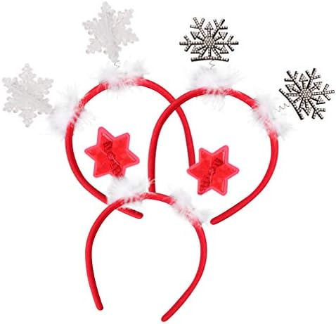 Banda da cabeça do Papai Noel 3pcs bandeira de natal estrela snowflake band de cabelo de férias