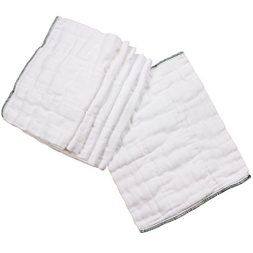 Oscozy precedentes de fraldas de pano branqueadas, tamanho 1, macio, absorvente e durável algodão natural, nosso serviço de fraldas mais vendido prefolds de qualidade -