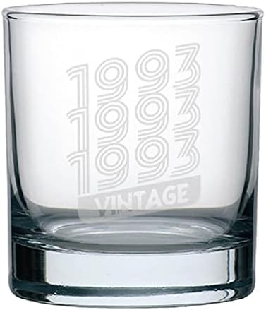 Veracco 1993 1993 1993 Vintage 30 anos Presente de aniversário de vidro de uísque para alguém que adora beber Bacharel 30º Função Funny Favors Thirty and Fabulous
