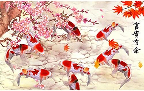 Kits de pintura de diamante 5D de instarry 5D para adultos Breading de tamanho grande de peixes de peixes com decoração de bordados de bordados de bordados de bordados artesanato 31,5x20,9 polegadas