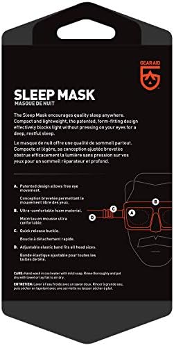 Gear Aid Máscara de Sono para Sono Rem Deep para Viagens e ao ar livre, Black