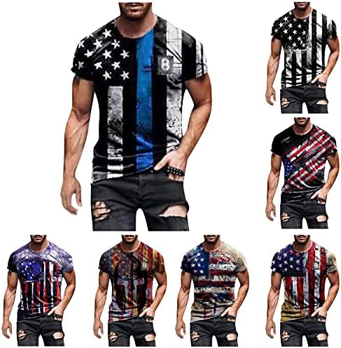 Soldado Manga curta para homens bandeira americana plus size camiseta retro patriótica muscle workout atletics tee tops