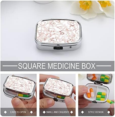 Caixa de comprimidos textura de mármore impressão em forma de fábrica em forma quadrada caixa de comprimidos portátil Pillbox Vitamin Container Organizer Pills Solder com 3 compartimentos