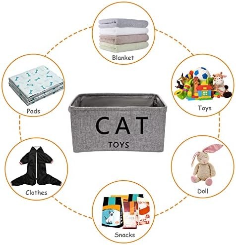 Cesta de brinquedos de gatos de cesta de gatos com alças para armazenamento de roupas para gatos Acessórios para