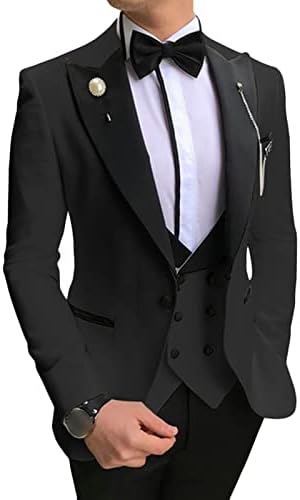 Men Slim Fit Fit 3 peças Suporte de traje pico de lapela um botão Tuxedo Suits