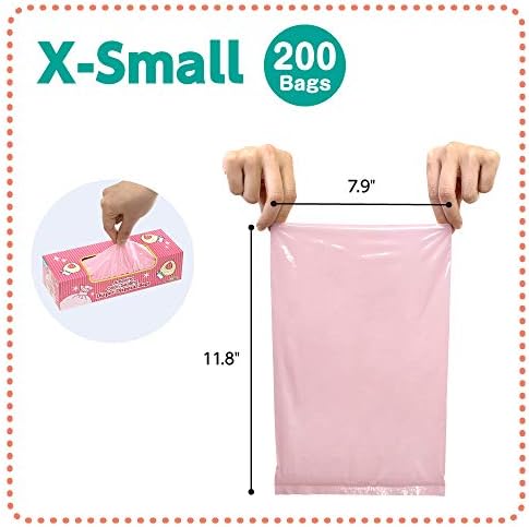 Bos incrível odor vedando bolsas de fraldas de fraldas - durável e sem perfume [tamanho: xs, cor: rosa]