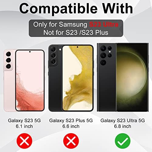 3pcs Compatível com o protetor de tela Samsung Galaxy S23 Ultra 5G Protetor de vidro temperado HD Clear Fácil instalação, livre de bolhas, suportar impressões digitais, filme de tela anti -riscos para Samsung S23 Ultra