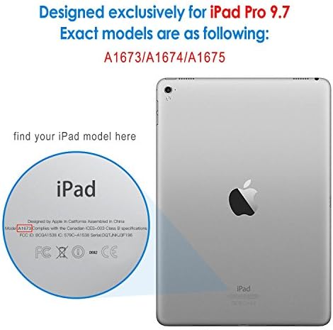 Caso YHB para iPad Pro 9,7 polegadas , Premium PU Leather Slim Stand dobrável Cascado múltipla ângulos de