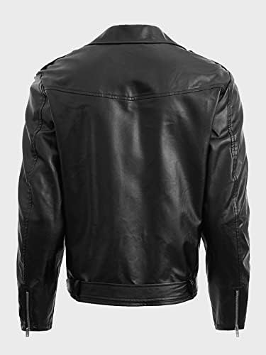 Jaquetas Pokene para Men Jackets Men pecapina as jaquetas de jaqueta de moto de couro com cinto para