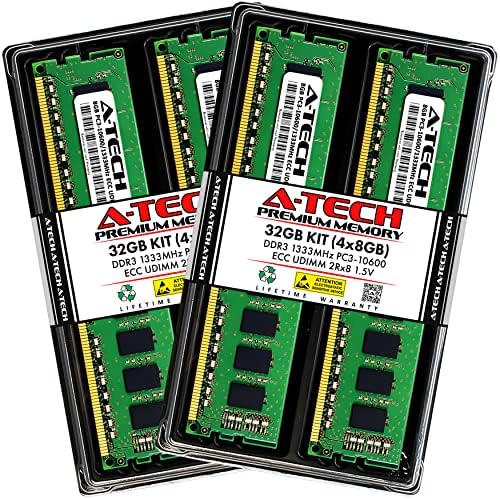 A -Tech 32GB Kit Memory RAM para Dell Precision T1700 - DDR3 1333MHz PC3-10600 ECC UDimm 2RX8