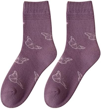 Meias de meias grossas roxas mulheres meias de tubo médio outono e inverno mais meias de compressão quentes