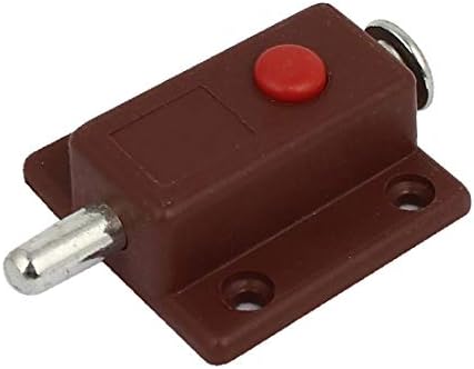 X-Dree Closet Botão de shell de plástico Controle de encaixe automático Conexão de parafuso de trava marrom (armário de plástico Button Control Autométrico Barril Perno de Cierre Marrón