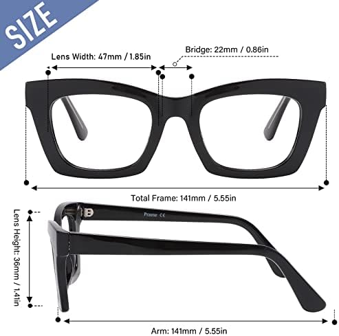 PrZene 3 Pack Reading Glasses for Men Men Square Blue Light Computer Readers Style Premium Style 6781