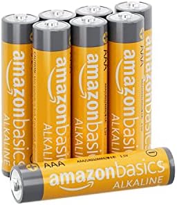 Basics 8-Pack AAA Alcalino Alto desempenho baterias, 1,5 volt, prateleira de 10 anos