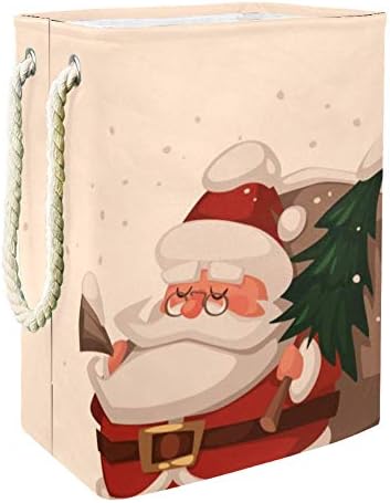 Papai Noel UNICEY com árvore de Natal Bin Lavanderia dobrável cesto para cesto de berçário e quarto de