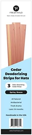 Tiras de desodorização de cedro de halo fresco para chapéus - perfume de brisa de mola | Coloque confortavelmente