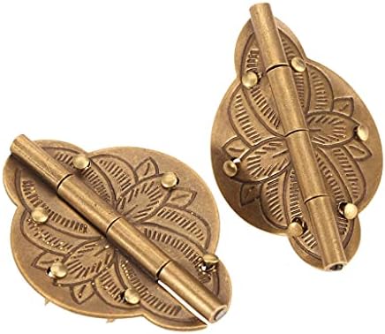 CFSNCM 2PCS Brass dobra de madeira Jóia de jóias Armário de armário de armário de armário de dobradiça decorativa