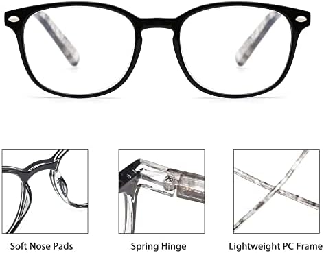 JM Reading óculos Conjunto de 4 leitores de dobradiça de primavera de qualidade homens mulheres óculos